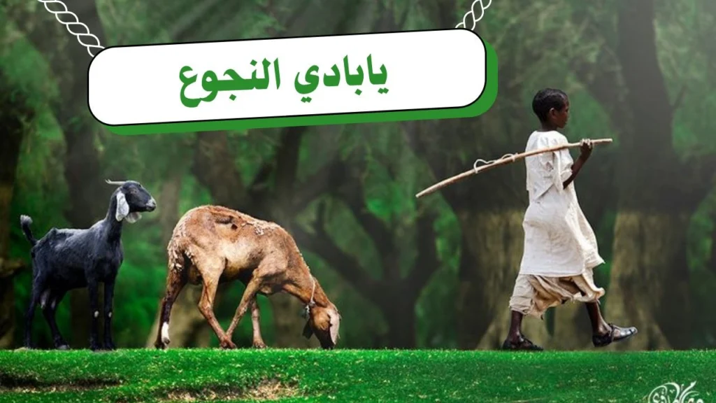 غلاف يعبر عن قصيدة سودانية تراثية من شعر الدوبيت تصور حياة البادية والفروسية والإبل في أجواء أصيلة تعكس الفخر والقوة والكرم السوداني
