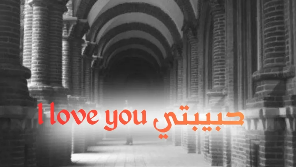 غلاف قصيدة "حبيبتي I love you" بتصميم كاريكاتيري ساخر يعكس الطابع السوداني الحلمنتيشي، مع ألوان زاهية وخط عربي بارز، يجسد مزيجاً من الثقافات بأسلوب كوميدي يعبر عن المزج بين العامية والإنجليزية.