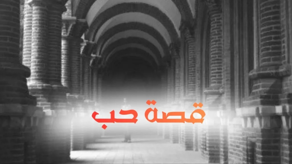 غلاف قصيدة قصة حب بتصميم كاريكاتيري مرح يجسد شاباً مرتبكاً يحمل وردة أمام فتاة يهاب الحديث إليها، مع قلوب متناثرة وألوان زاهية وخط عربي بارز يعكس الطابع الحلمنتيشي الرومانسي الكوميدي